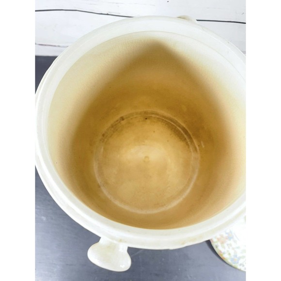 Vintage Ceramic Biscuit Cookie Cracker Jar Barre Cross Stich Pattern No Handle - Picture 7 of 12